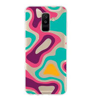 Samsung Galaxy A6 Plus (2018)  Kapak Renkli Desen Tasarımlı Şeffaf Silikon Kılıf
