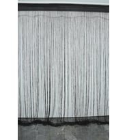İP PERDE İNCE ZİNCİR SİYAH RENK 300 x 280 CM