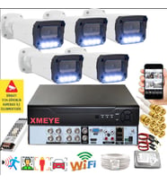 5 li Araç İnsan Yüz Tanımalı Hareket Algılayan 5 MP Lens 4 Warm Led Gece Renkli Kamera Seti 3404W
