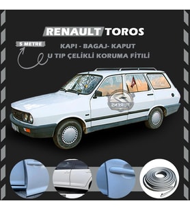 Renault Toros Oto Araç Kapı Koruma Fitili 5metre Parlak Gri Renk