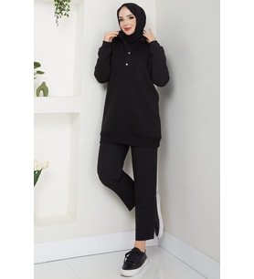 Çıkarılabilir Kapüşonlu 3 İplik Şardonlu Sweatshirt Antrasit