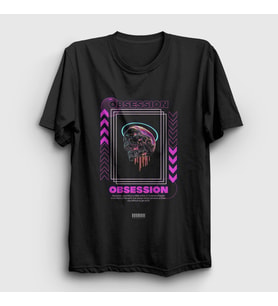 Presmono Unisex Siyah Obsession Art Sanat T-Shirt 449311tt