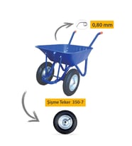 Kanat İki Tekerlek Demonte El Arabası 0.80 mm Sac Şişme 350-7 Ebat Teker