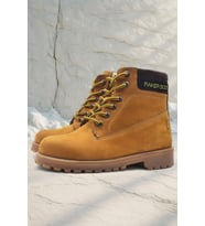 Rakerplus Neson Hakiki Deri Rahat Sarı Fermuarlı Unisex Çocuk Bot (Tarçın)