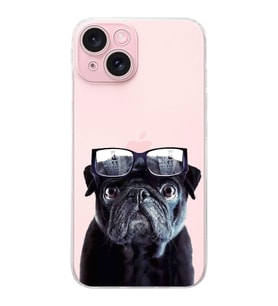 PrintiFy iPhone 15 ile Uyumlu Köpek 3 Kamera Korumalı Şeffaf Kılıf