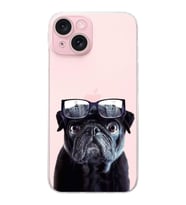 PrintiFy iPhone 15 ile Uyumlu Köpek 3 Kamera Korumalı Şeffaf Kılıf