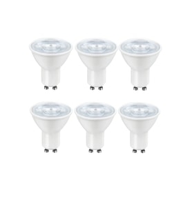ZMR-121/B.65 6’lı 7W GU10 LED Çanak Ampul Seti 6500K Beyaz Işık Mercekli 540lm Yüksek Verimli Aydınlatma