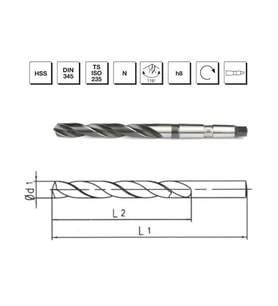 Makina Takım HSS DIN 345 Mors Konik Saplı Maktap Ucu 22mm - MTE B00004002200