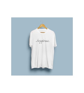 Oversize Happiness yazılı unisex T-shirt