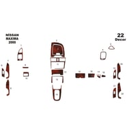 Meriç® Nissan Maxima Ön Torpido Kaplama Maun 22 Parça 2000-2004 (Maun)