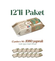 Sedir Ağacı Kokulu Islak Mendil 12x90 lı Paket 1080Yaprak Doğal Esans , Geri Dönüştürülebilir Kumaş