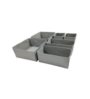 6'lı Gri Çekmece Içi Düzenleyici Organizer Set - Çok Amaçlı Dolap Içi Kutu Seti