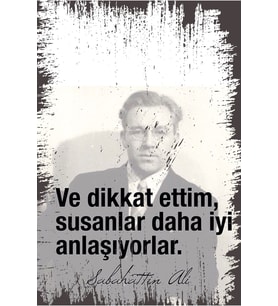 Sabahattin Ali Ve Dikkat Ettim Susanlar Daha Iyi Anlaşıyorlar Retro Ahşap Duvar Poster 20x30
