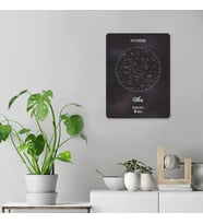 DECORITA Cam Tablo Doğum Günü Hediyesi Yıldız Haritası 30cm x 40cm (Siyah)