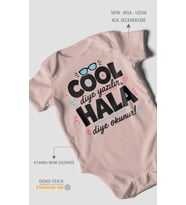 Cool diye yazılır hala diye okunur Kısa Kollu Bebek Body %100 Pamuk