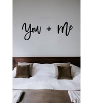 Dekoratif Ahşap Duvar Tablosu You + Me Duvar Süsü Duvar Tablosu (Siyah - Beyaz)