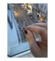 Gotic Haç Gümüş Ayarlanabilir Kadın Yüzük
