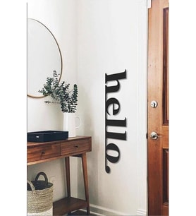 LEYLASER 3mm Ahşap Mdf Hello Duvar  Yazısı 40*13