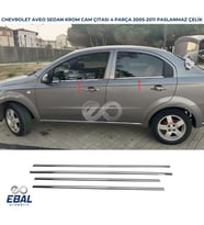 Chevrolet Aveo SEDAN Krom Cam Çıtası 4 parça P.ÇELİK 2005-2011