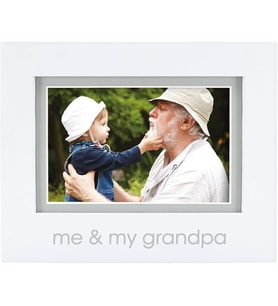 Me and My Grandpa Sentiment Bebek Resim Çerçevesi, Bebek Hatırası Fotoğraf Çerçevesi, Cinsiyetsiz Bebek Kreş Dekoru, Büyükanne ve Büyükbaba Hediyesi, Beyaz