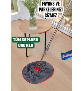 Temizlik için Mikrofibır Mop Lüks Gri, Pratik ve Hafif Tasarım