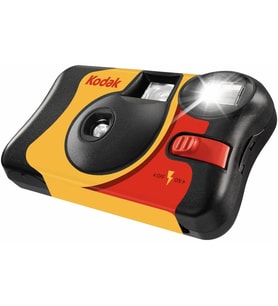 Fun Saver 27 + 12 3920949 tek kullanımlık kamera (3 m flaş aralığı, 135 film formatı, 800 film hassasiyeti (ISO), 39 adet resim) sarı/gri/kırmızı