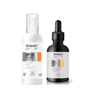 Sirenol Leke Karşıtı, Aydınlatıcı, Cilt Tonu Eşitleyici C Serum ve Güneş Kremi SPF50 Set