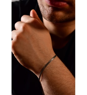 Italyan Ezme Model Unisex Çelik Zincir Bileklik 3 mm