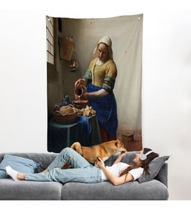 Johannes Vermeer - Sütçü Kız Duvar Örtüsü - The Milkmaid-7434