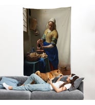 Johannes Vermeer - Sütçü Kız Duvar Örtüsü - The Milkmaid-7434