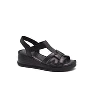 Venüs 24028801 Kadın Hakiki Deri Dolgu Topuk Comfort Sandalet (Siyah)