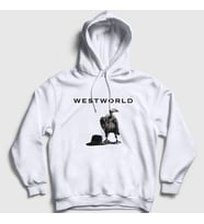 Presmono Unisex Beyaz Vulture Westworld Kapüşonlu Sweatshirt 225111tt