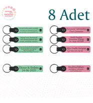 Yeşil & Pembe, Matematik Öğretmeninden Dönem Sonu Hediyesi, 8’li Set, Kişisel Mesajlı Deri Hediyelik