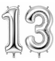 13 Rakam Folyo Balon Gümüş Rengi (100 cm)