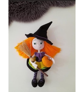Sevimli Mor Cadı Bebek Amigurumi Organik Oyuncak