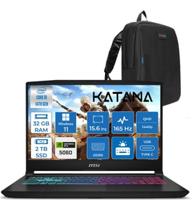 Msı Katana 15 Hx Intel Core I9 14900HX 32GB Ddr5 2tb SSD Windows 11 Home RTX5060 8gb 115W 15.6" 2k QHD(2560X1440) 165Hz Taşınabilir Bilgisayar B14WFK450XTRH18 + Zetta Çanta