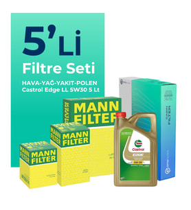 MANN BMW 1.16D Filtre Bakım Seti Castrol Motor Yağlı (2015-2019) 5 Li