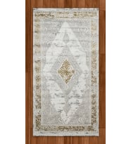 Sultan Erva Beyaz - Hardal Modern Akrilik Makine Dokuma Salon Halısı - 4210