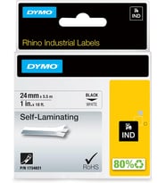 Dymo Rhinopro, Lamine Vinil (24 Mm X 5.5 Mt), Beyaz/Siyah - 1734821