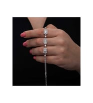 ?Gümüş Baget Taşlı Kadın Bileklik CSR2185499