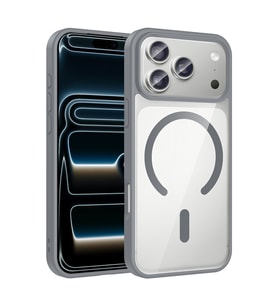 iPhone 17 Pro Kılıf M-safe Wireless Şarj Özellikli Silikon Ege Kılıf (Gri)