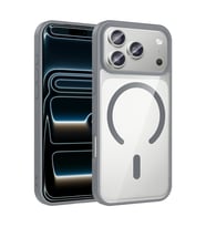 iPhone 17 Pro Kılıf M-safe Wireless Şarj Özellikli Silikon Ege Kılıf (Gri)