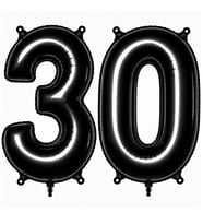 30 Rakam Folyo Balon Siyah Rengi (76 cm)