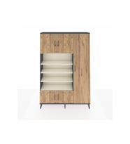Arges Dolap 11 Raflı 5 Kapaklı 132x30x195 Antrasit-Çam/Aytaşı
