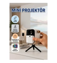 Hafif Taşınabilir Mini Projektör 750 Gram Tripod Destekli Mobil Kullanım