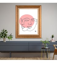 Altın Paspartulu Çerçeveli Tablo V703 (Gold)