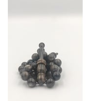 USTA İŞCİLİKLİ BUFALO BOYNOZU TESBİH 10 MM KÜRE KESİM İMAME HALKALI  TAKIMLI SİSTEMLİ PÜSKÜL (D.Siyah)