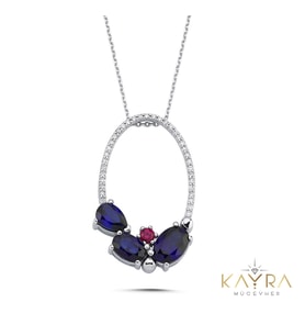 Safir ve Yakut Pırlanta Kolye PK01