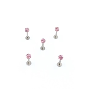 Renkli Taşlı Çelik 5 Adet Kaş Tragus Piercing