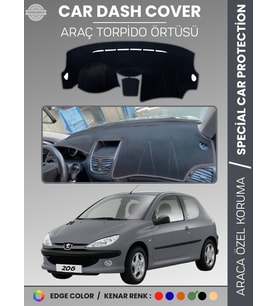 PEUGEOT 206 MAKYAJLI KASA (2003-2009) Torpido Örtüsü Ön Göğüs Torpido Koruma Birebir Uyum Kaymaz